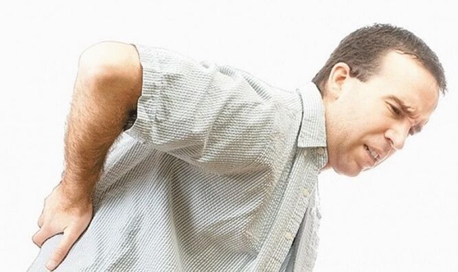 Back pain in lumbar joints